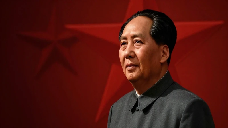 Poster propagandístico con retrato de Mao