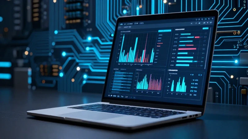 Cuáles son los avances clave en la historia de la informática 5 Pantalla portátil con circuitos brillantes y luz suave