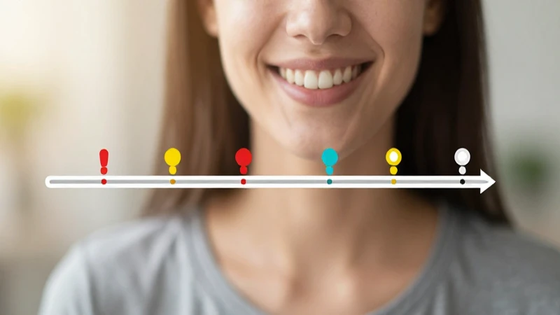 Cómo crear una línea del tiempo de tu vida personal 3 Sonrisa cálida con línea temporal colorida