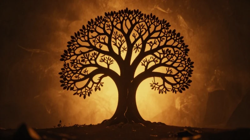 Línea evolutiva: Línea de tiempo de la evolución explicada 6 Árbol de la vida fósil, luz cálida cinematográfica