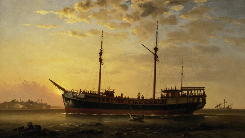 Pintura dorada muestra Colón en la costa