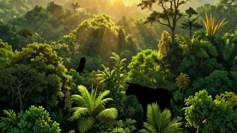 Mapa de la biodiversidad en México y su relación global 5 Selva exuberante, vida silvestre al atardecer