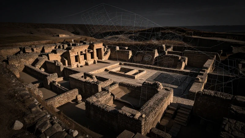 Mapa conceptual de civilizaciones antiguas: qué incluye 5 Ruinas antiguas con mapa e iluminación dramática