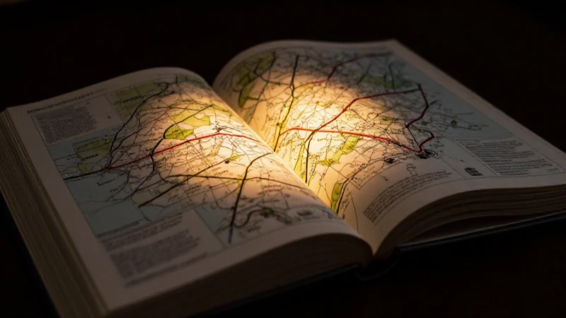 Mapa conceptual con acotaciones: Diálogo, actos y escenas 4 Libro abierto con mapa iluminado, dramático e intenso