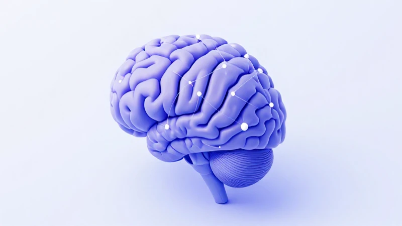 Ilustración cerebral con conexiones e iluminación suave