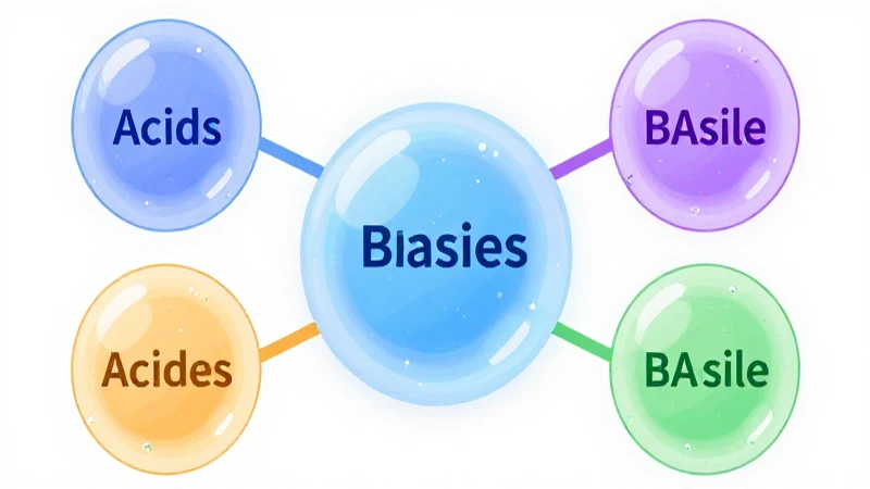 Diagrama científico colorido sobre ácidos y bases