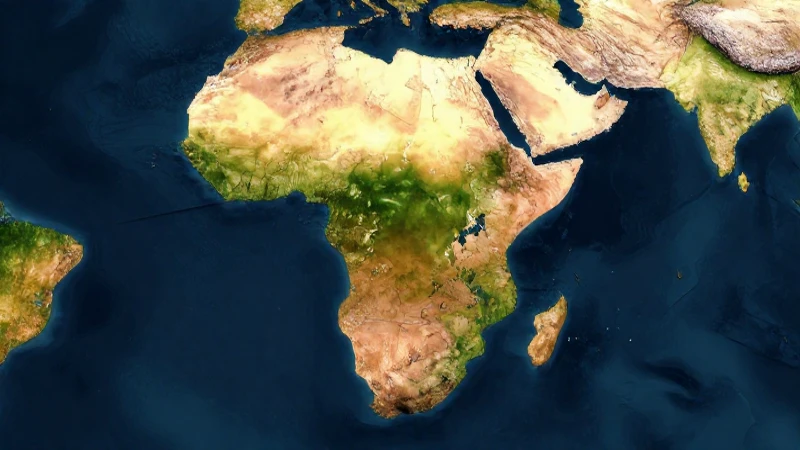 Mapa estilizado de islas africanas, colores vibrantes