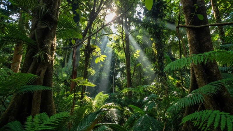 Mapa conceptual de la biodiversidad: ¡Guía completa y fácil! 5 Selva exuberante, ecosistema vibrante, luz radiante
