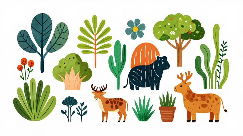 Mapa conceptual de la biodiversidad: ¡Guía completa y fácil! 7 Ilustración vibrante de un ecosistema diverso