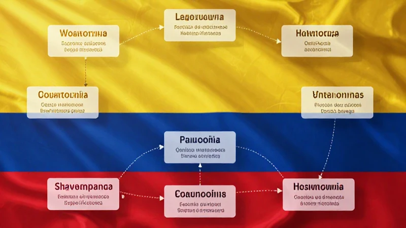 Mapa colorido con la bandera colombiana
