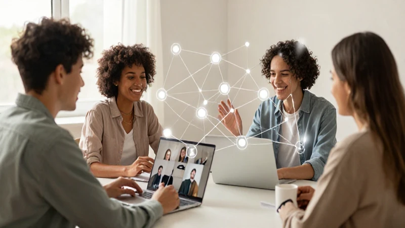 Cómo crear un mapa conceptual de comunidades virtuales 6 Conexión diversa en línea bajo luz cálida