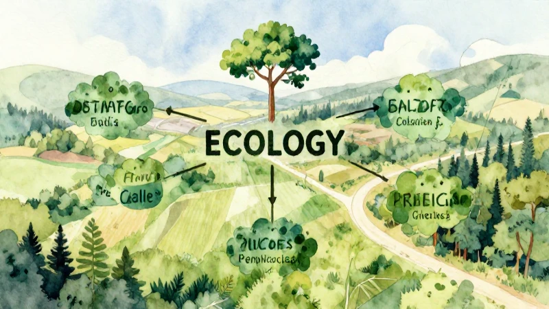 Mapa conceptual de biología: Guía paso a paso para entender 6 Ilustración acuarela ecológica con luz suave