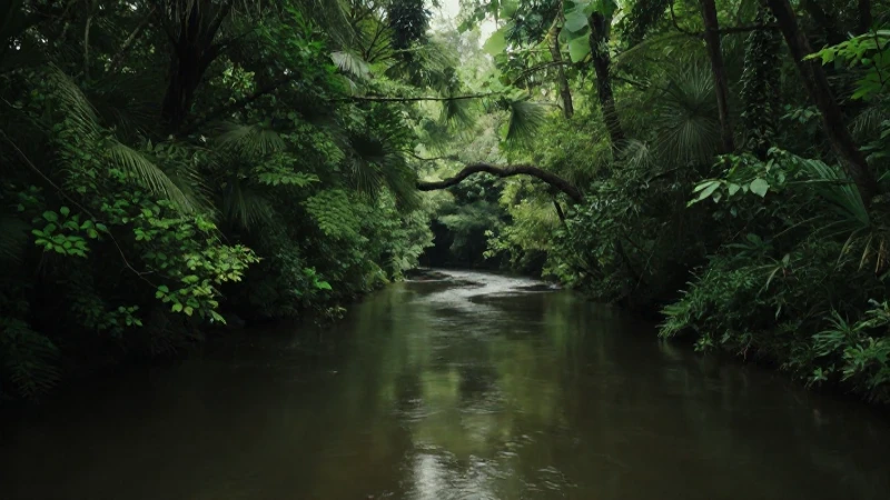 Cómo se interrelacionan ecosistema y medio ambiente 8 Selva exuberante reflejada en río, luz suave