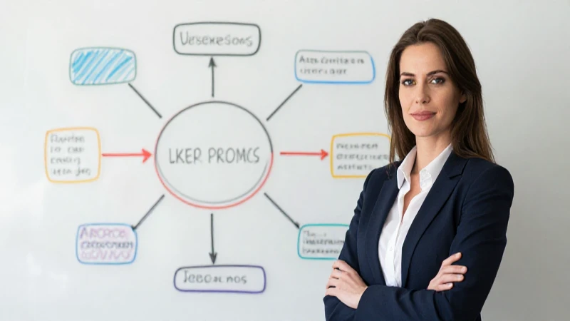 Mujer profesional, ideas claras en pizarra