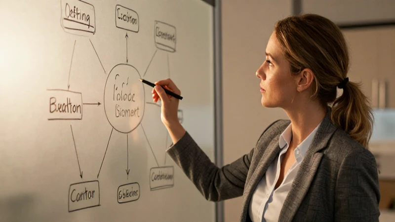 Mujer profesional ideando bajo luz cálida