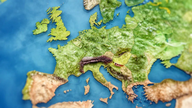 Mapa estilizado de Europa, España resaltada