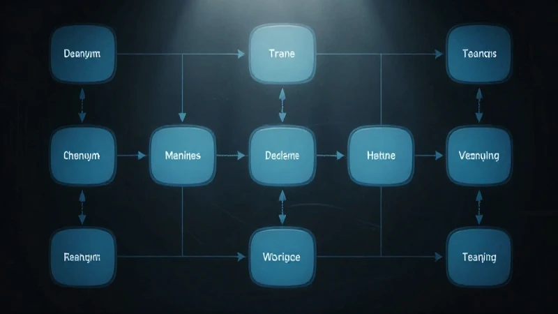 Diagrama de flujo con iluminación dramática