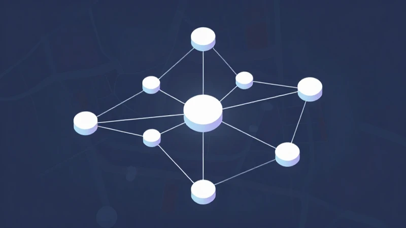 Mapa digital isométrico con nodos interconectados