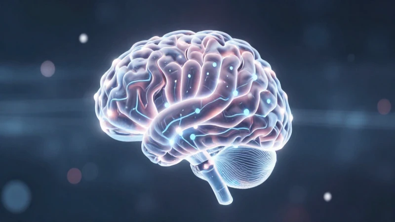 Cerebro digital brillante con fondo borroso