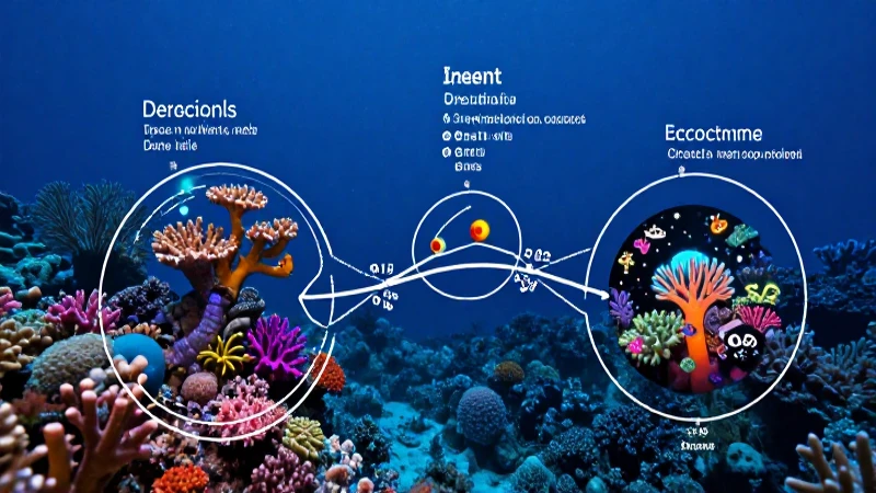 Ecosistema vibrante, coral y luz submarina