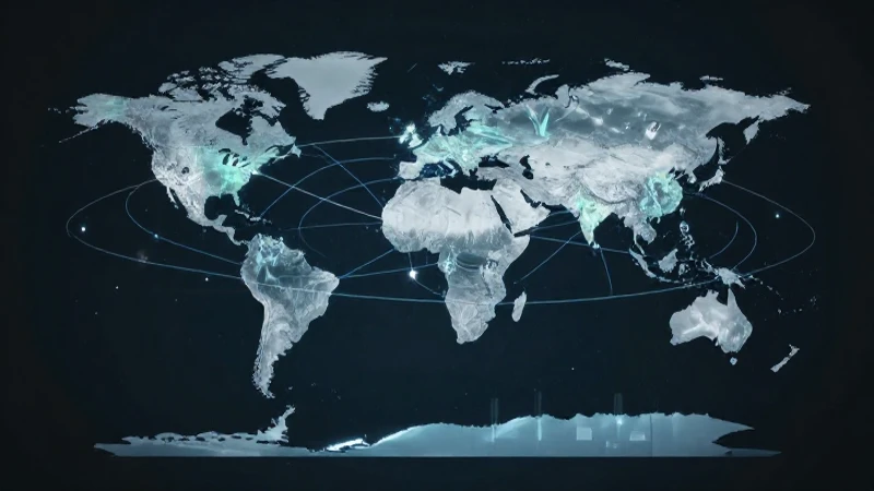 Mapa Conceptual de la Geografía: Nuevas Tendencias 2026 5 Ciudad futurista iluminada, vista cinematográfica global