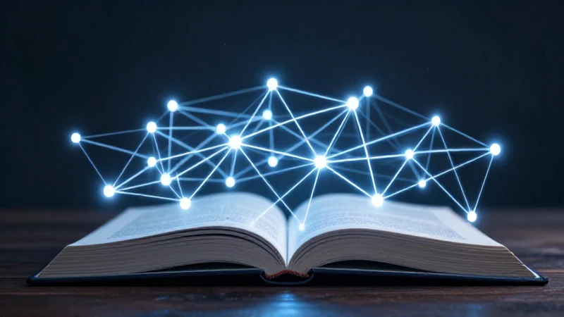 Libro abierto, red brillante, iluminación cinematográfica