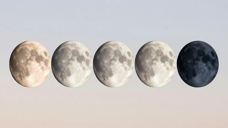 Lunas conectadas, ilustración suave y limpia