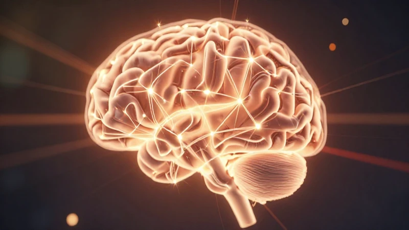 Cerebro con conexiones vibrantes e iluminación cálida