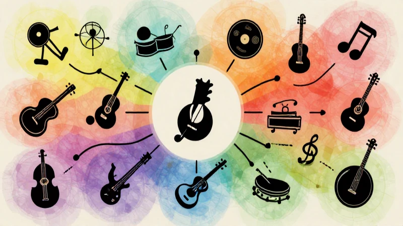 Mapa conceptual de la música: guía paso a paso para aprender 6 Mapa mental artístico con sombras musicales
