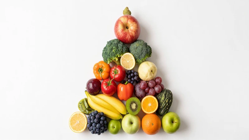 Alimentos frescos, luz natural y estética limpia