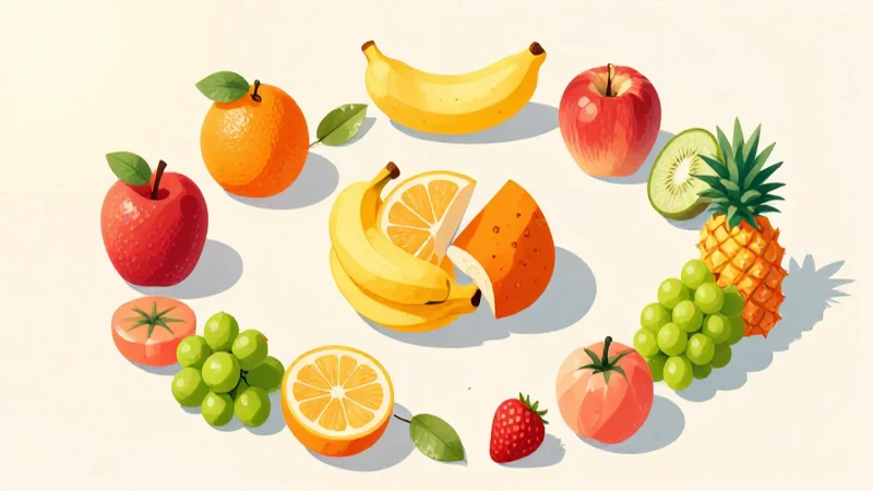 Nutrición colorida e ilustrativa presentada a la vista