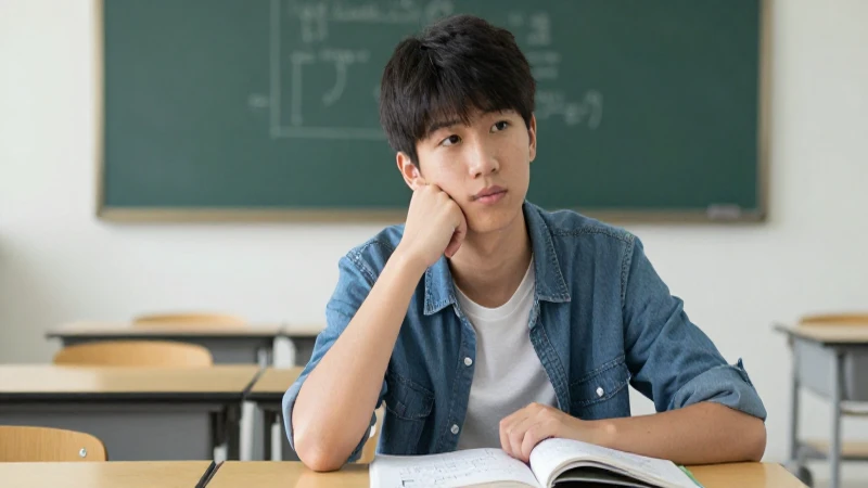 Estudiante estudia con luz suave y diagrama