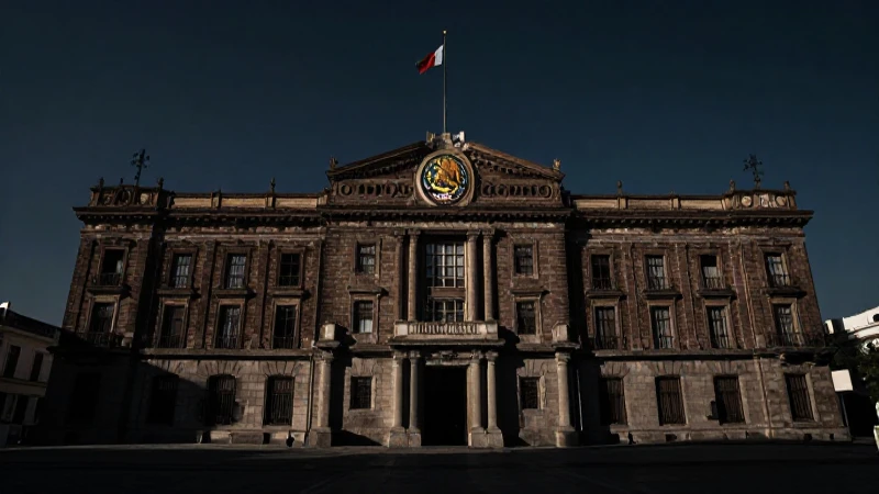 Congreso mexicano con luz dramática y amplio ángulo