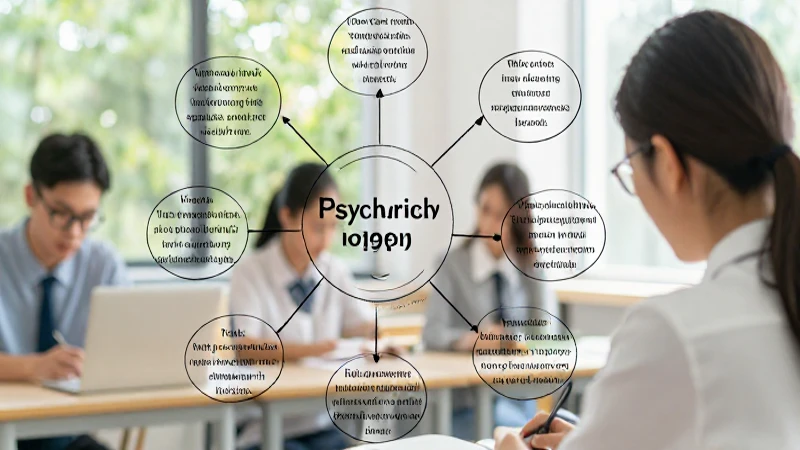Estudiante de psicología, mapa mental suavemente iluminado