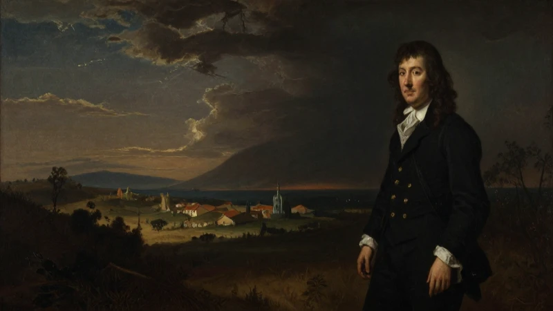 Cuál es el legado de Agustín de Iturbide en México 6 Retrato de Iturbide, paisaje oscuro y antiguo