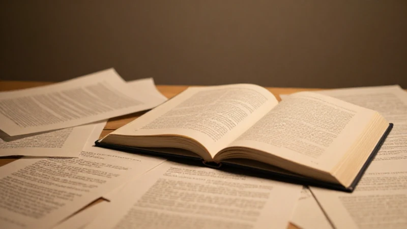 Mapa conceptual de la reseña literaria: Guía para entender 6 Libro abierto con papeles, luz cálida suave