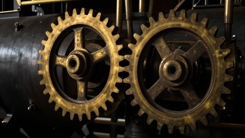 Dónde hallar un mapa conceptual de la Revolución Industrial 3 Engranajes antiguos iluminados con dramatismo cinematográfico