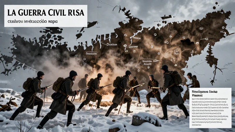 Guerra civil rusa, paisaje nevado y contraste dramático