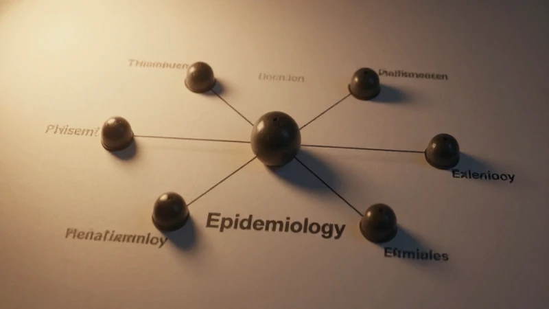 Mapa conceptual de epidemiología y salud pública 3 Red epidemiológica iluminada cinematográficamente