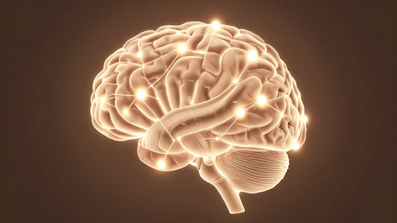 Cerebro humano brillante, conectado con líneas