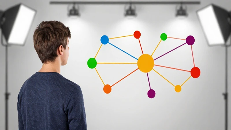 Joven crea ideas conectadas visualmente