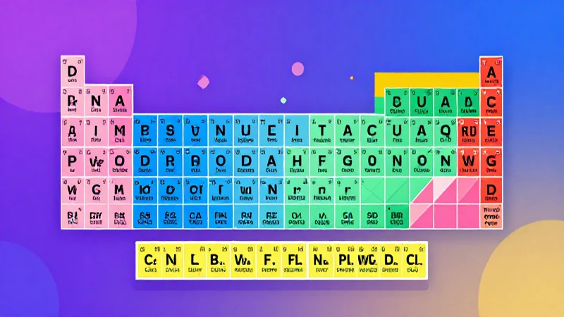 Tabla periódica geométrica e iluminada colorida