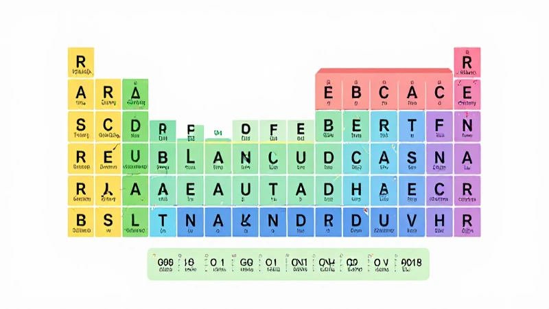 Tabla periódica ilustrativa con conexiones, colores vibrantes