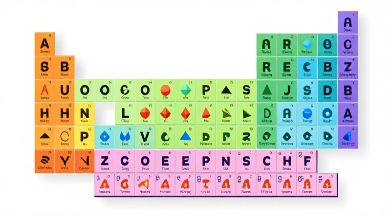 Tabla periódica geométrica, vibrante e isométrica
