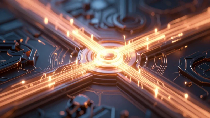 Diagrama energético brillante con iluminación volumétrica