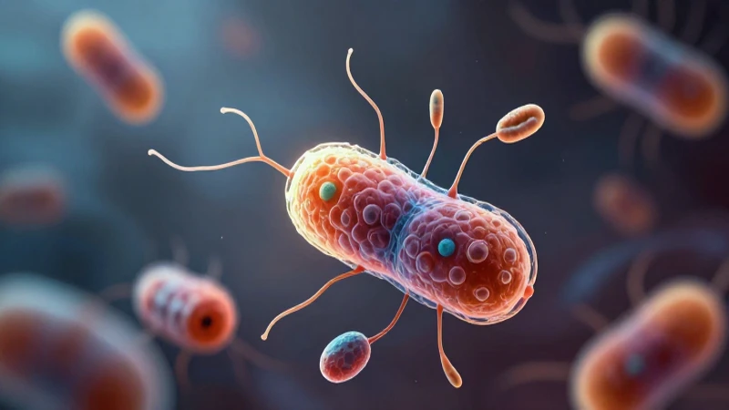 Bacterias microscópicas resaltadas con luz dramática