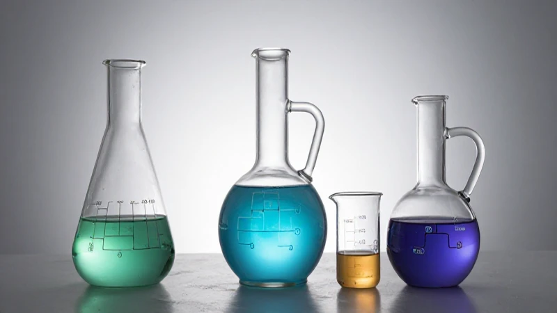 Ilustraciones gaseosas vibrantes con equipo de laboratorio