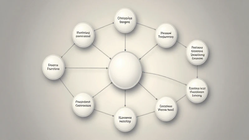 Diagrama conceptual con nodos e iluminación suave