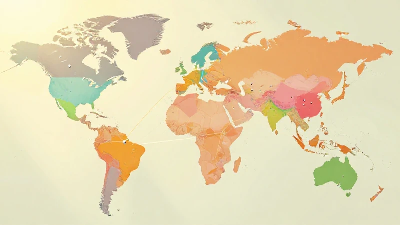 Mapa ilustrativo colorido con nodos interconectados
