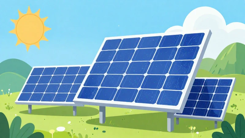 Energía solar representada en diseño colorido y plano